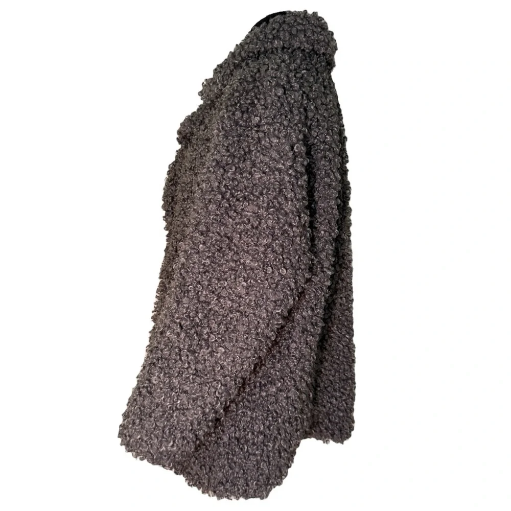 EUC $750 Tibi Grey Faux Curly Lamb Coat - Picture 12 of 16